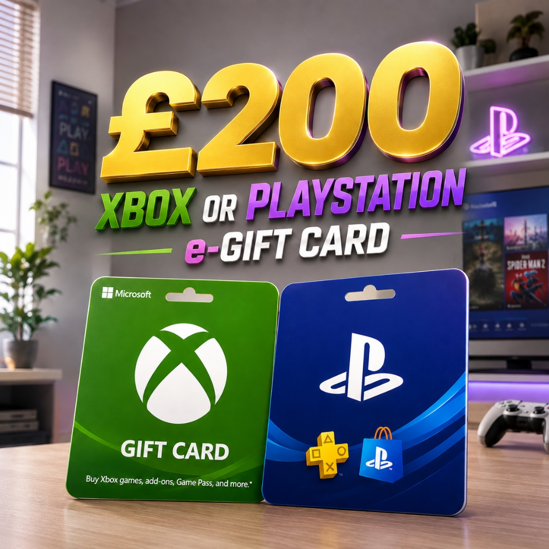 £200 PlayStation or Xbox e-Gift Card or £200