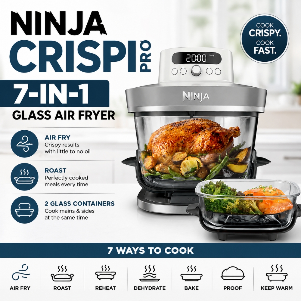 NINJA CRISPi Pro 7-in-1 Glass Air Fryer