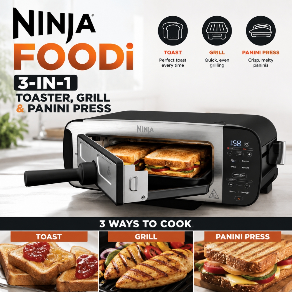 Ninja Foodi 3-in-1 Toaster, Grill & Panini Press