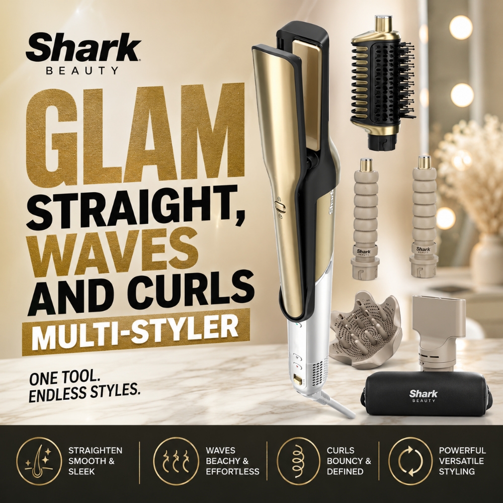 Shark Glam Straight, Waves and Curls Multi-styler