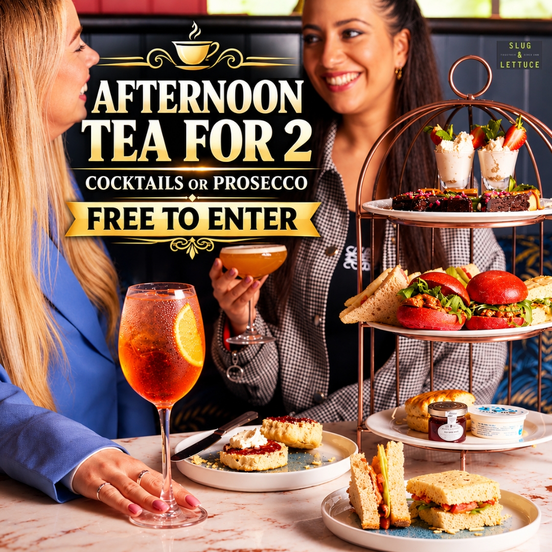 Slug and Lettuce Afternoon Tea with Cocktail or Prosecco for Two