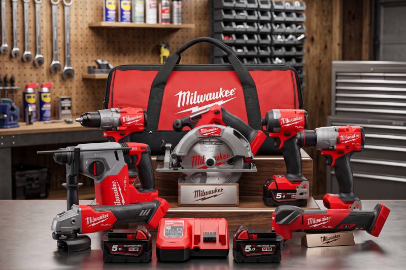 Win this Milwaukee Cordless 18V Tool Kit with 3 x 5.0Ah Batteries, Charger and Bag