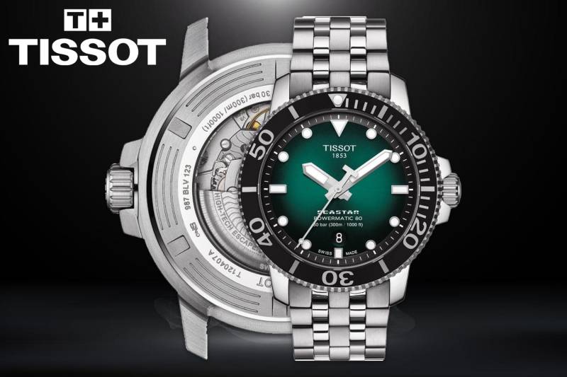 Win this Tissot Seastar 43mm Mens Watch Green - Only 720 Entries