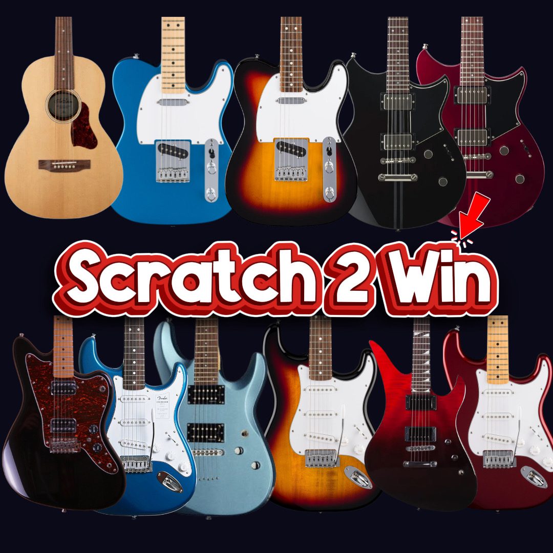 50 GUITARS AMPS INSTANT WIN : £20K WIN PRIZE POT: SCRATCH TO WIN