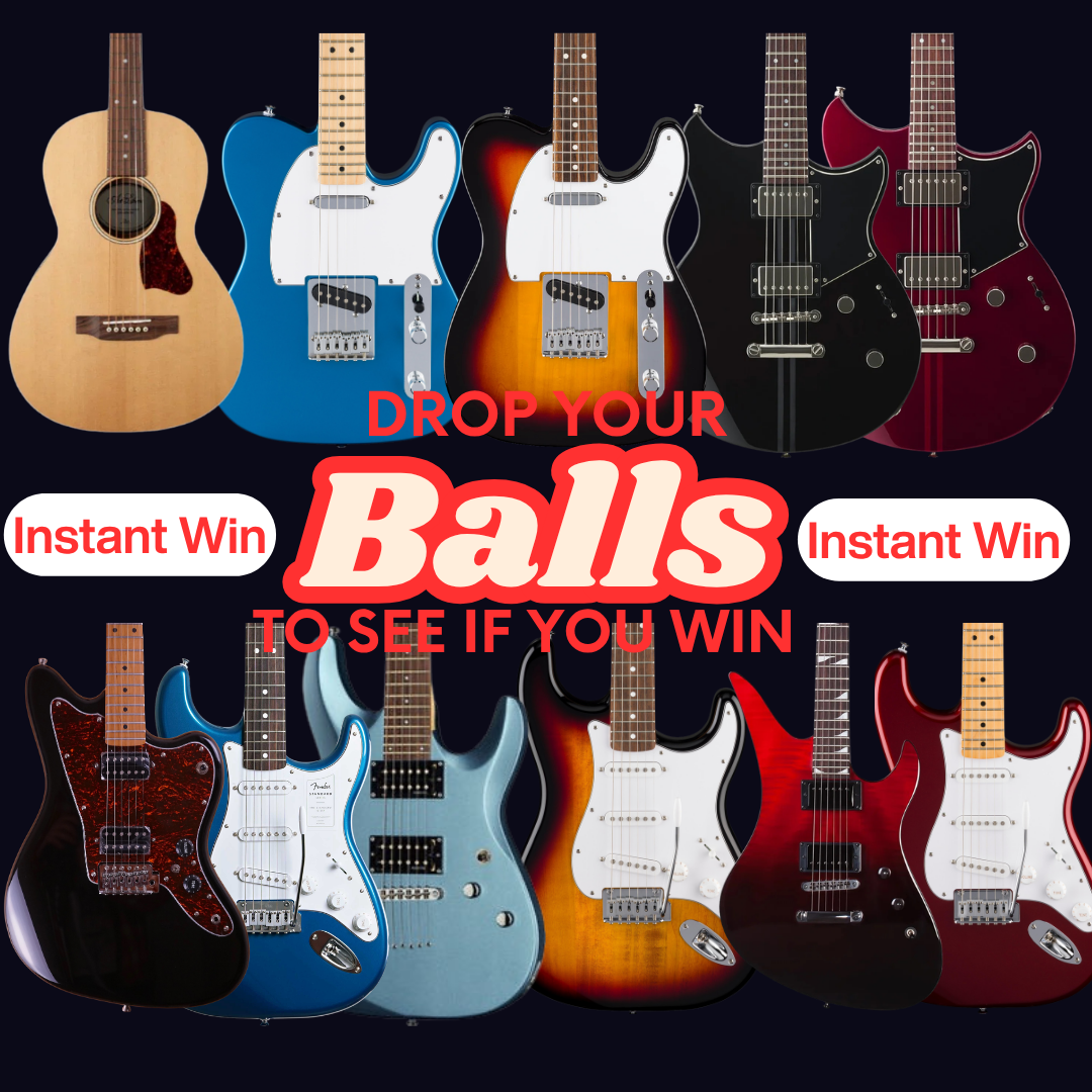 50 GUITARS AMPS INSTANT WIN : £20K WIN PRIZE POT: DROP YOUR BALLS TO WIN