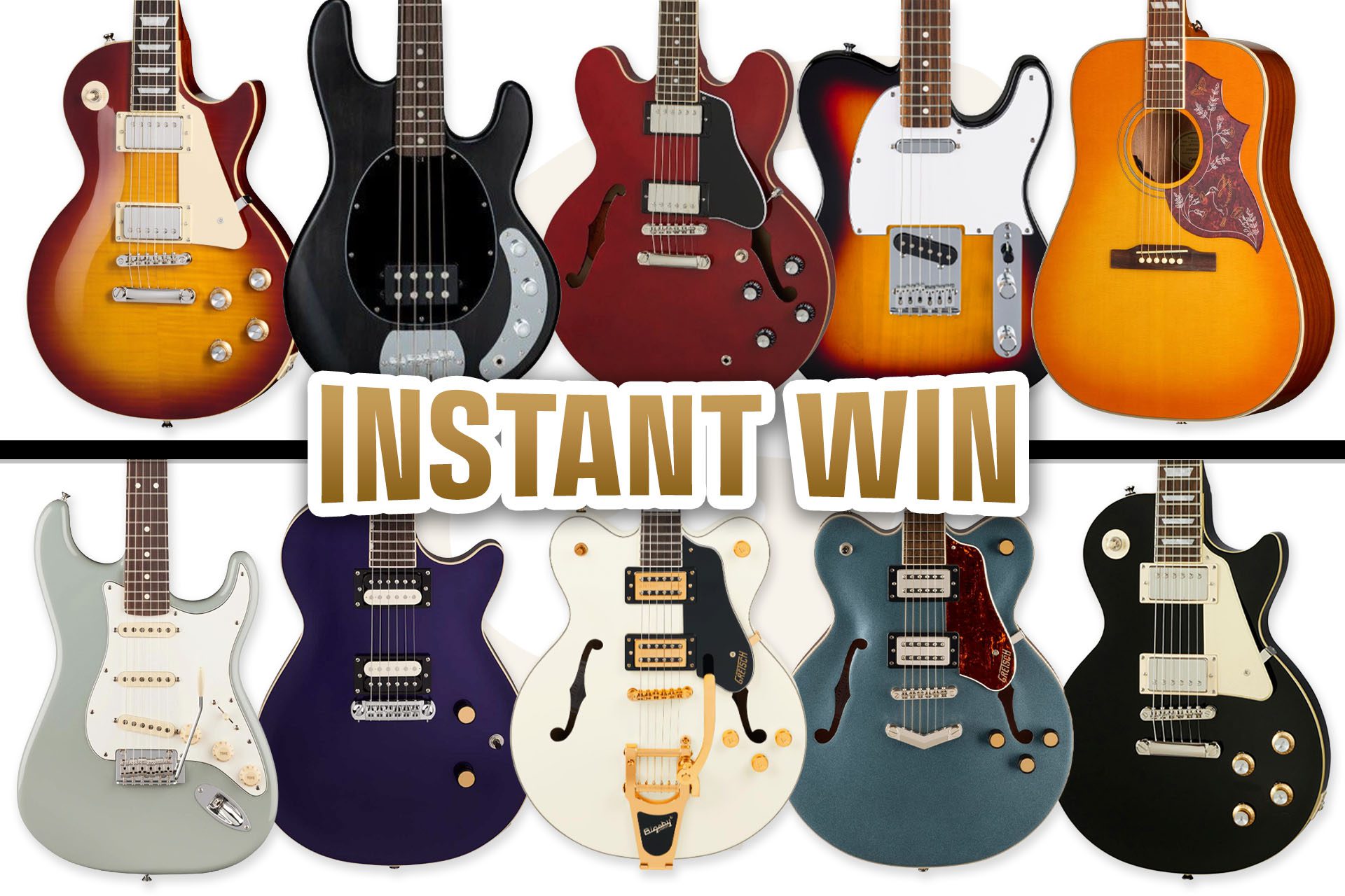 600 Instant Wins | 10 Guitars | £6,000 of Total Prizes