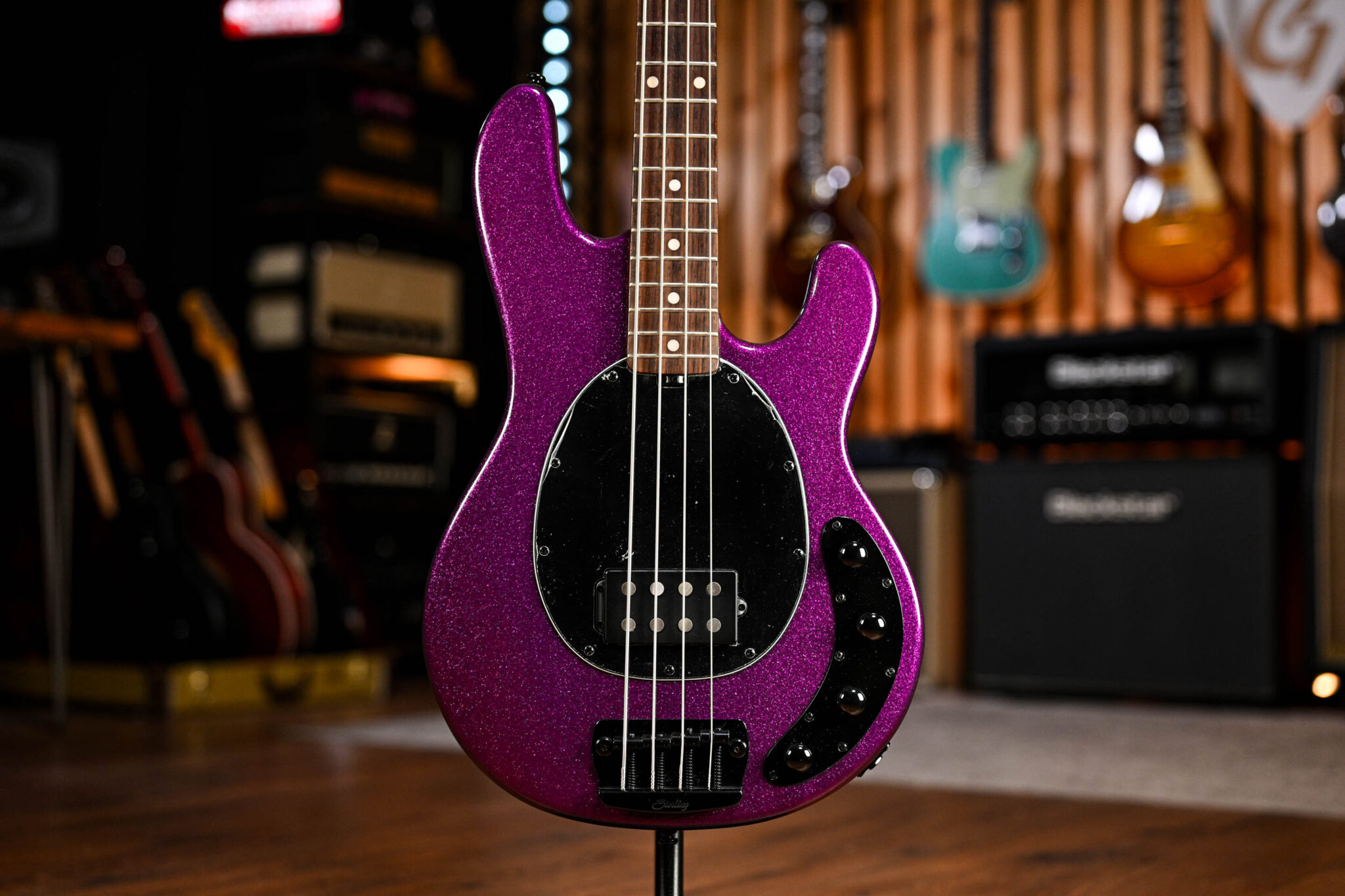 Music Man Sterling StingRay Ray34 in Purple Sparkle