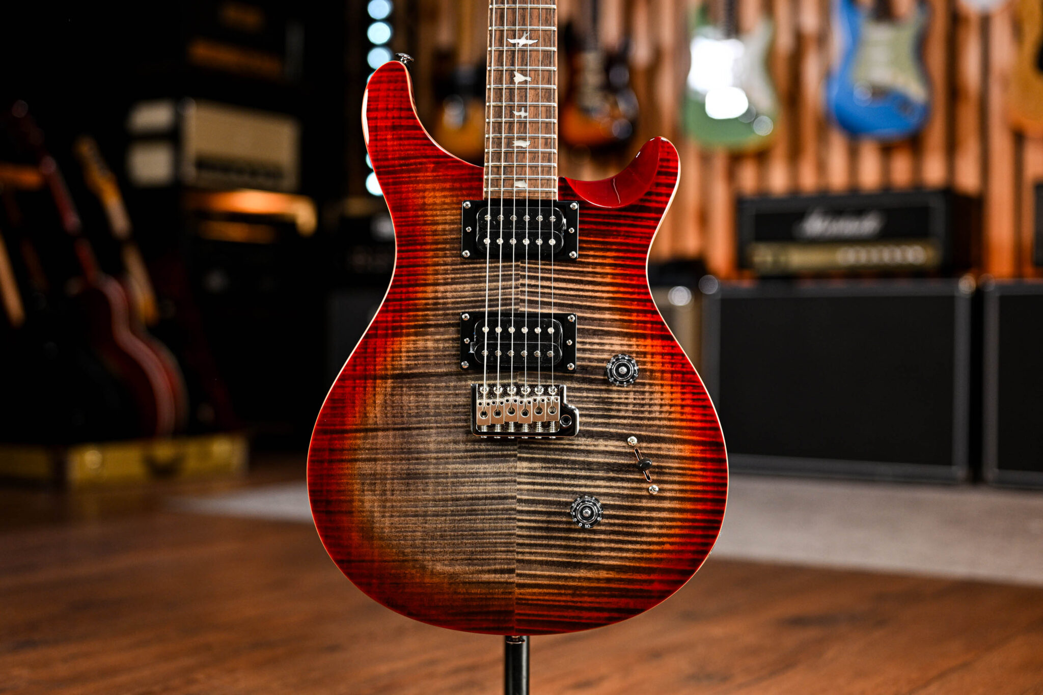 PRS SE Custom 24 in Charcoal Cherry Burst #3