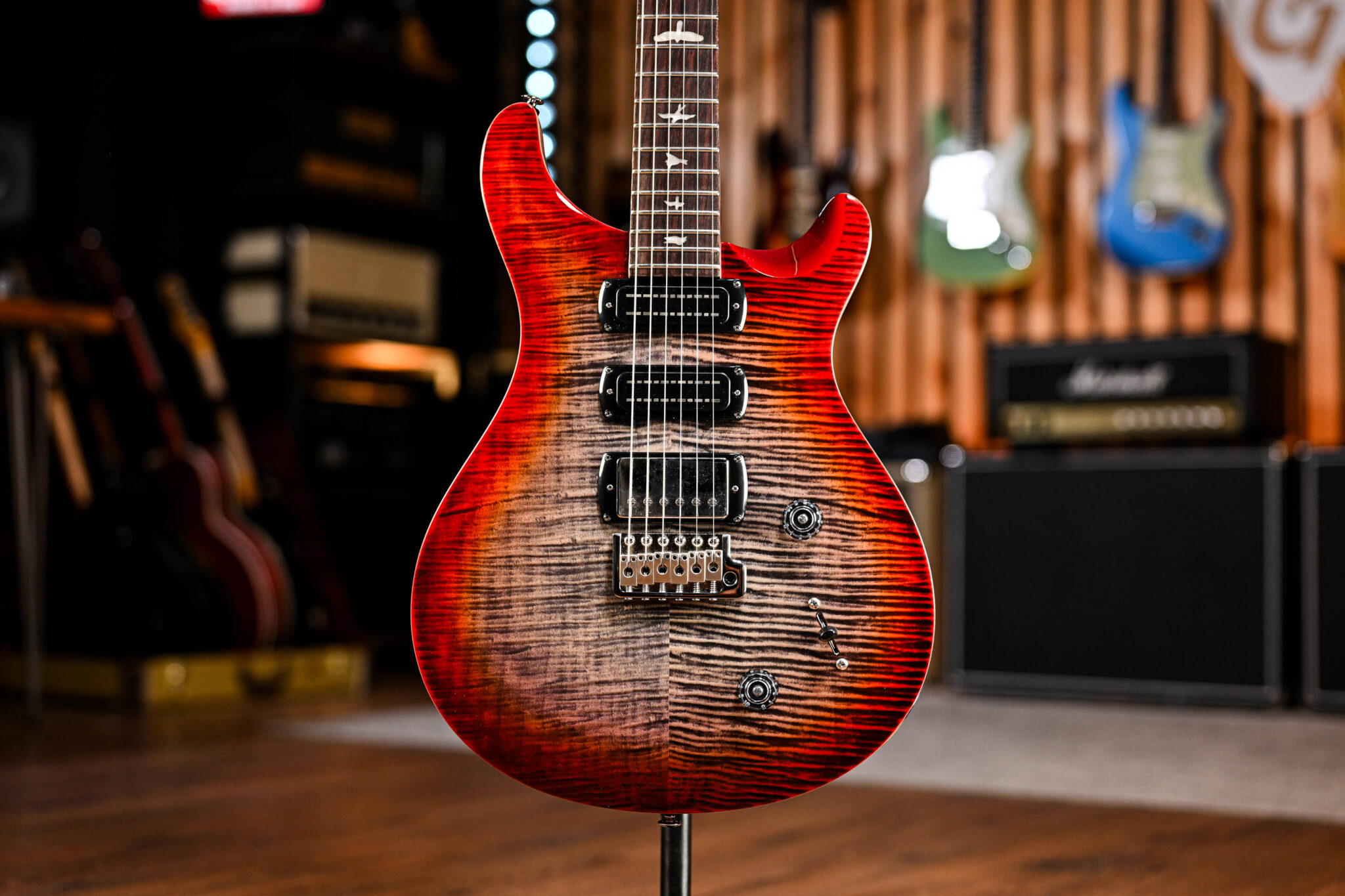 PRS SE Studio Charcoal Cherry Burst