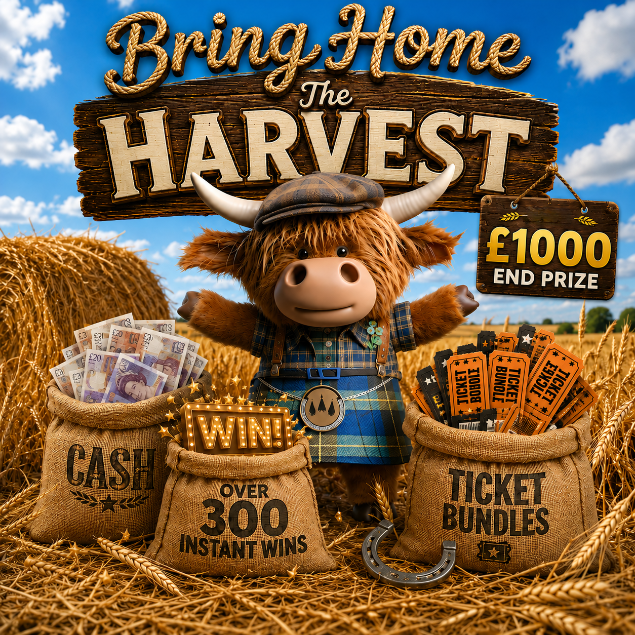 Bring Home The Harvest – £1,000 CASH End Prize PLUS Over 300 Awesome Instant Wins