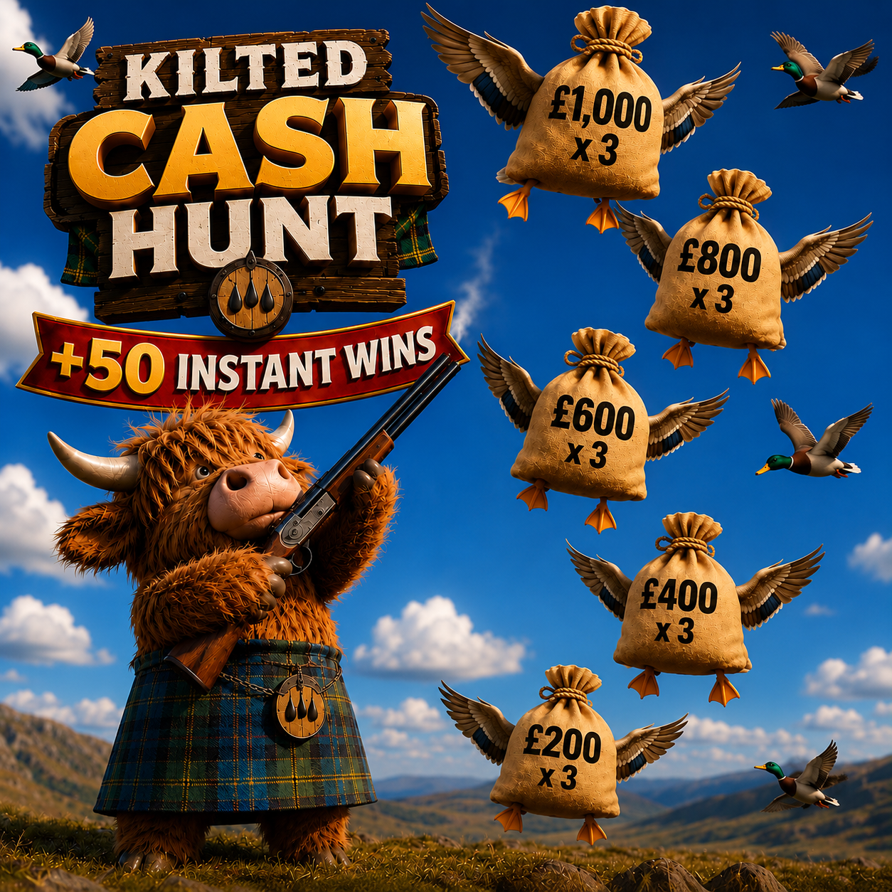 Kilted Cash Hunt + 50 Instant Wins