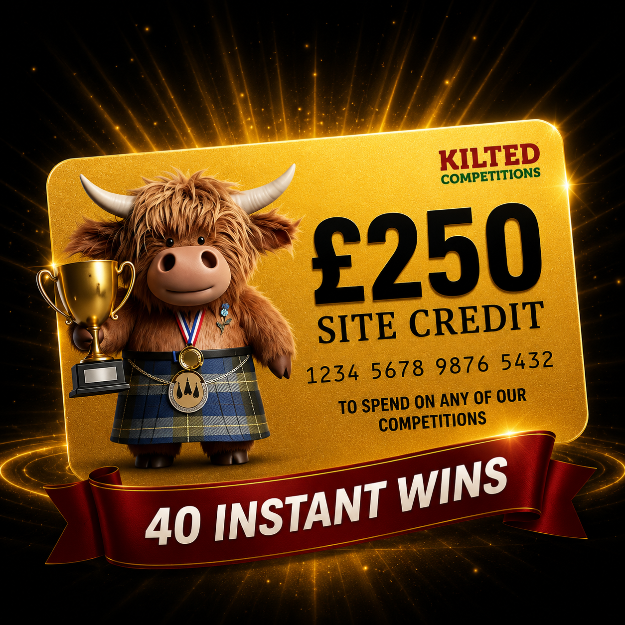 Quick £250 Site Credit Main Prize + 40 Instant wins