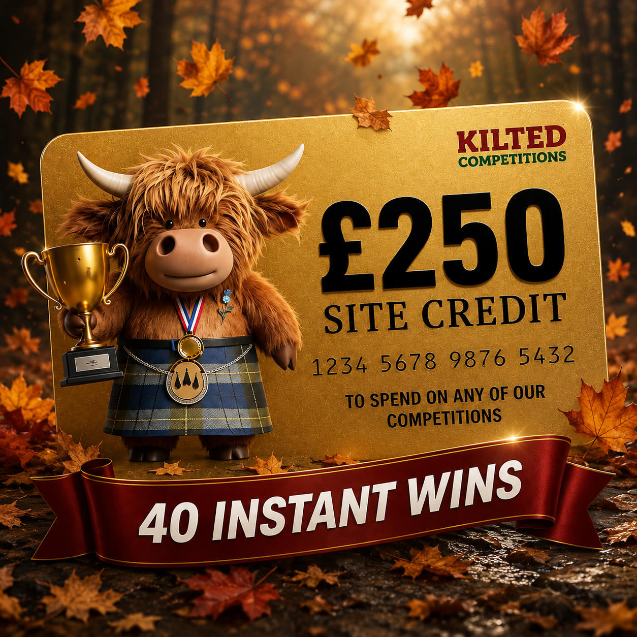 Quick £250 Site Credit Main Prize + 40 Instant wins
