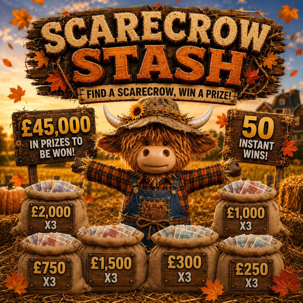 SCARECROW STASH – £45,000 in Prizes to be won!