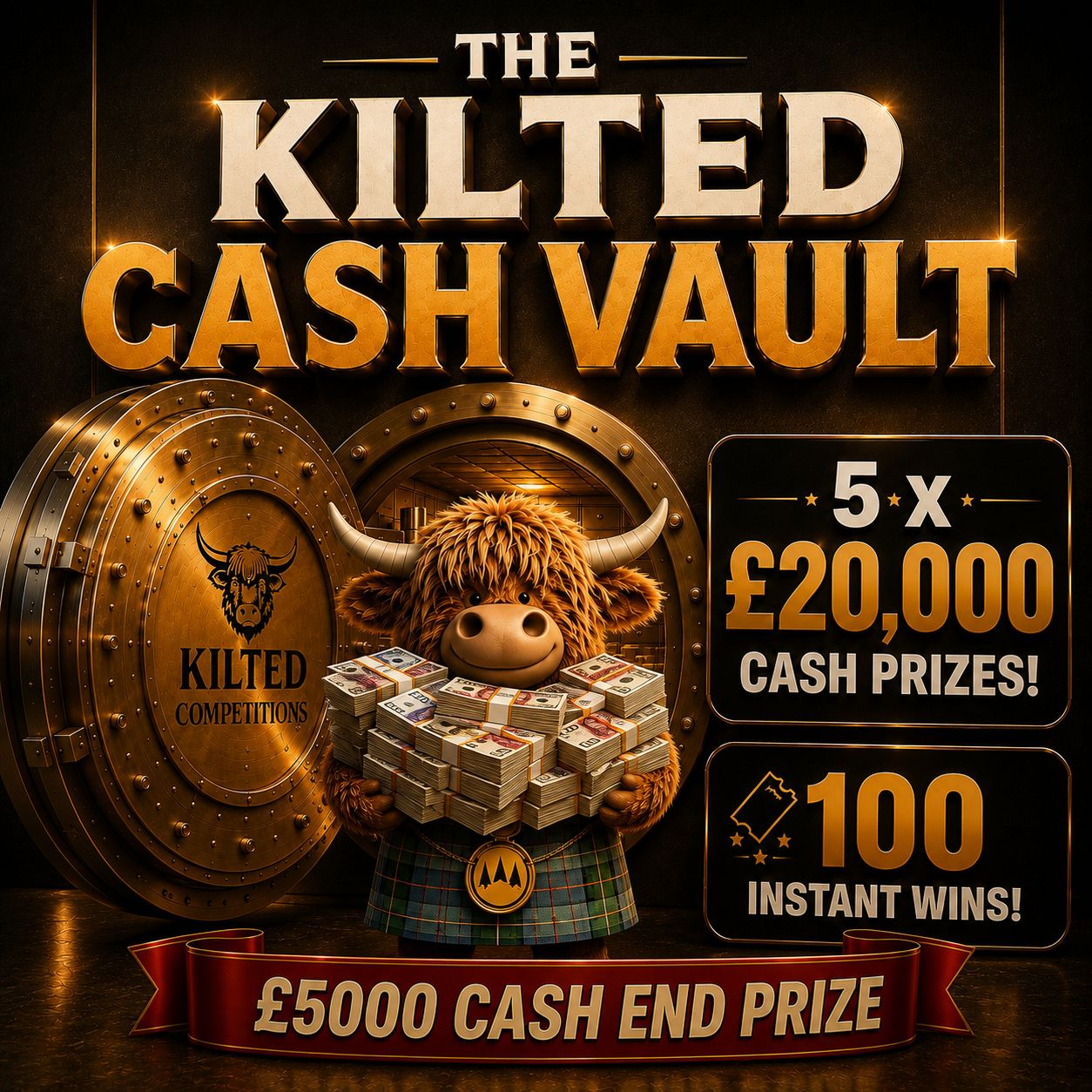 THE KILTED CASH VAULT! £200,000 In prizes to be won!