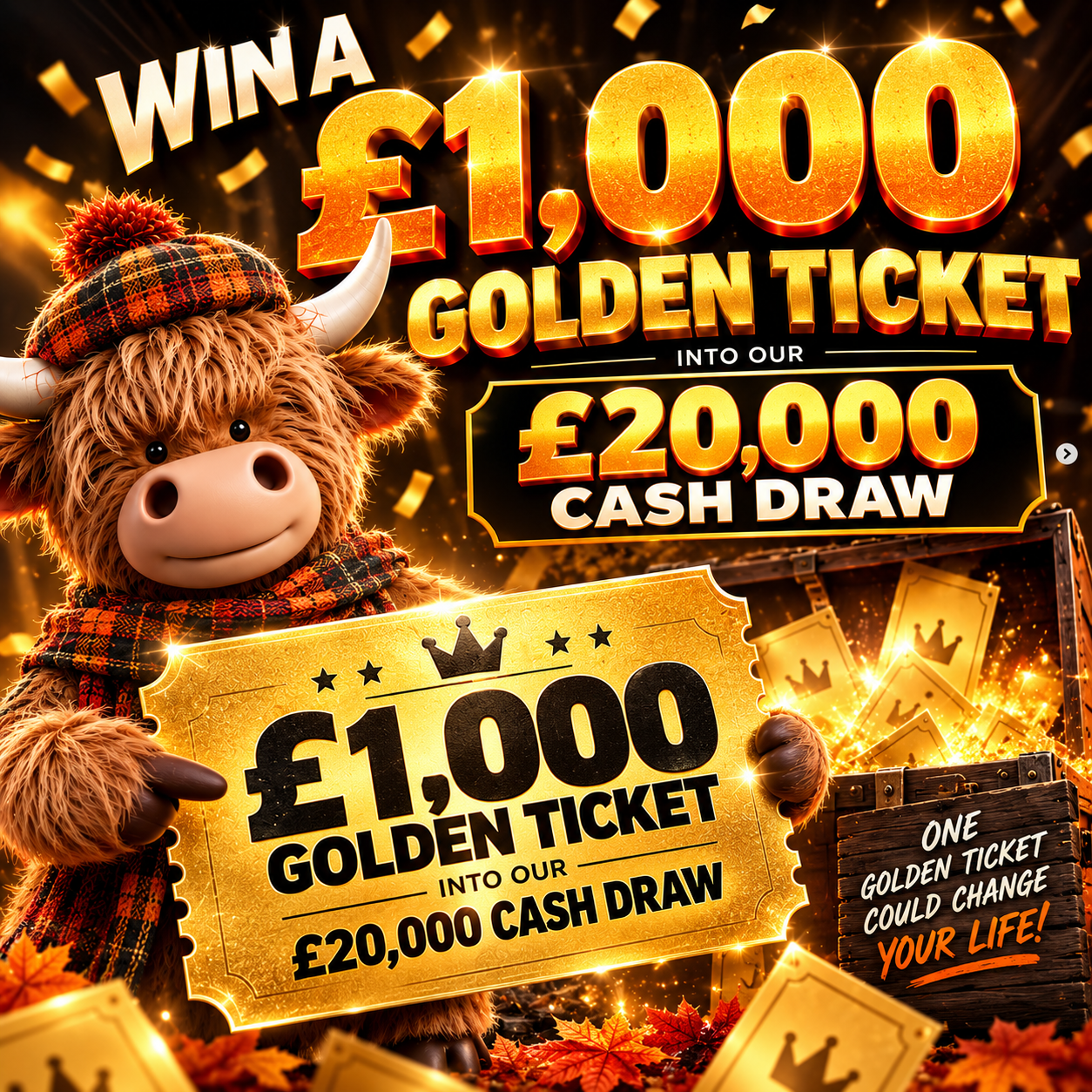 Win a £1,000 Golden Ticket into the £20,000 Cash Draw #2