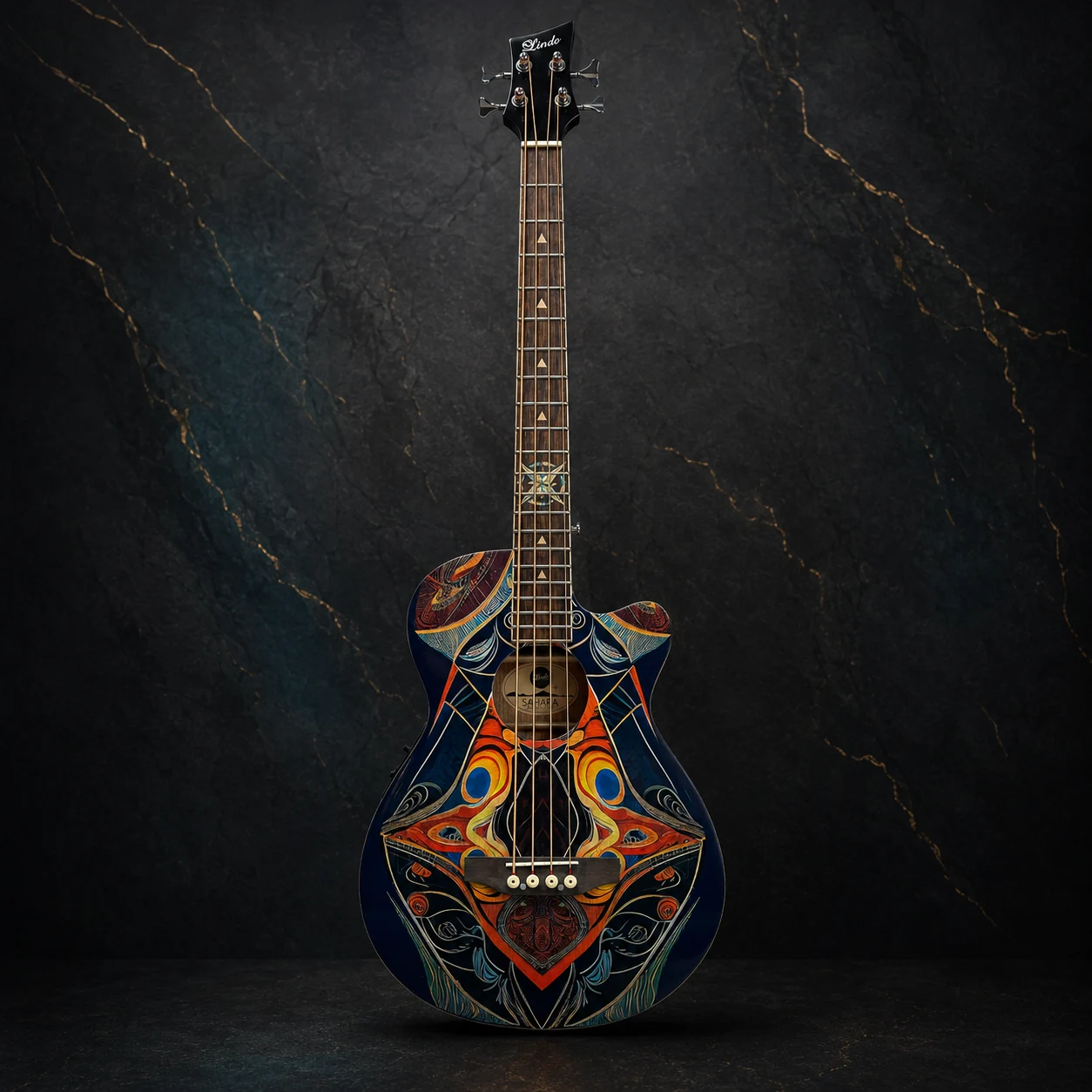 W33 Lindo Short Scale Sahara Electro Acoustic Bass Guitar