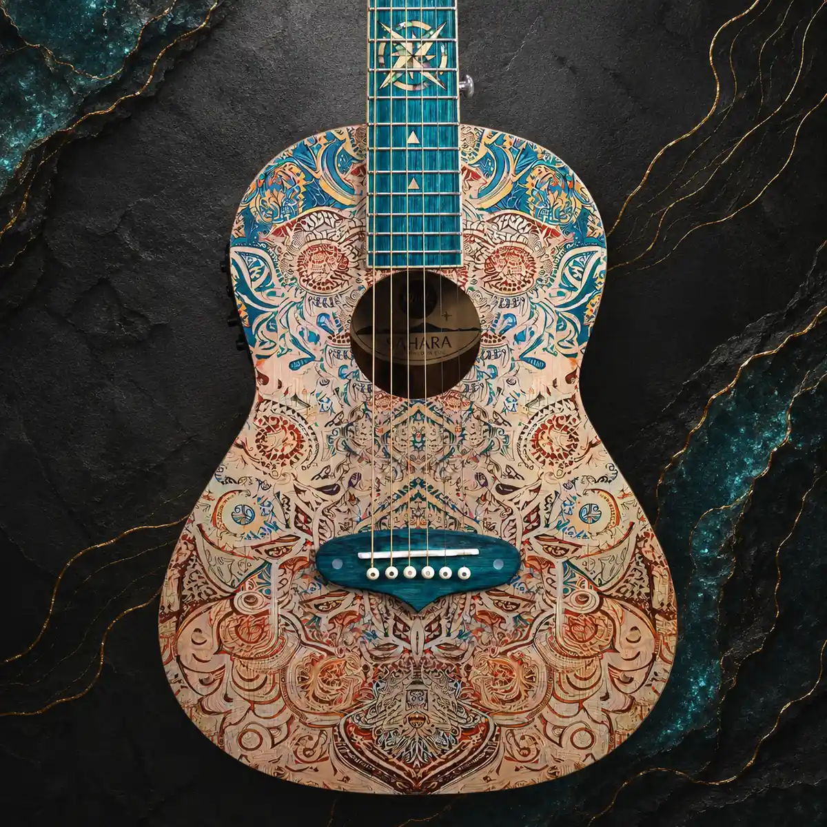 W34 Lindo Sahara 3/4 Size Steel String Electro Acoustic Travel Guitar
