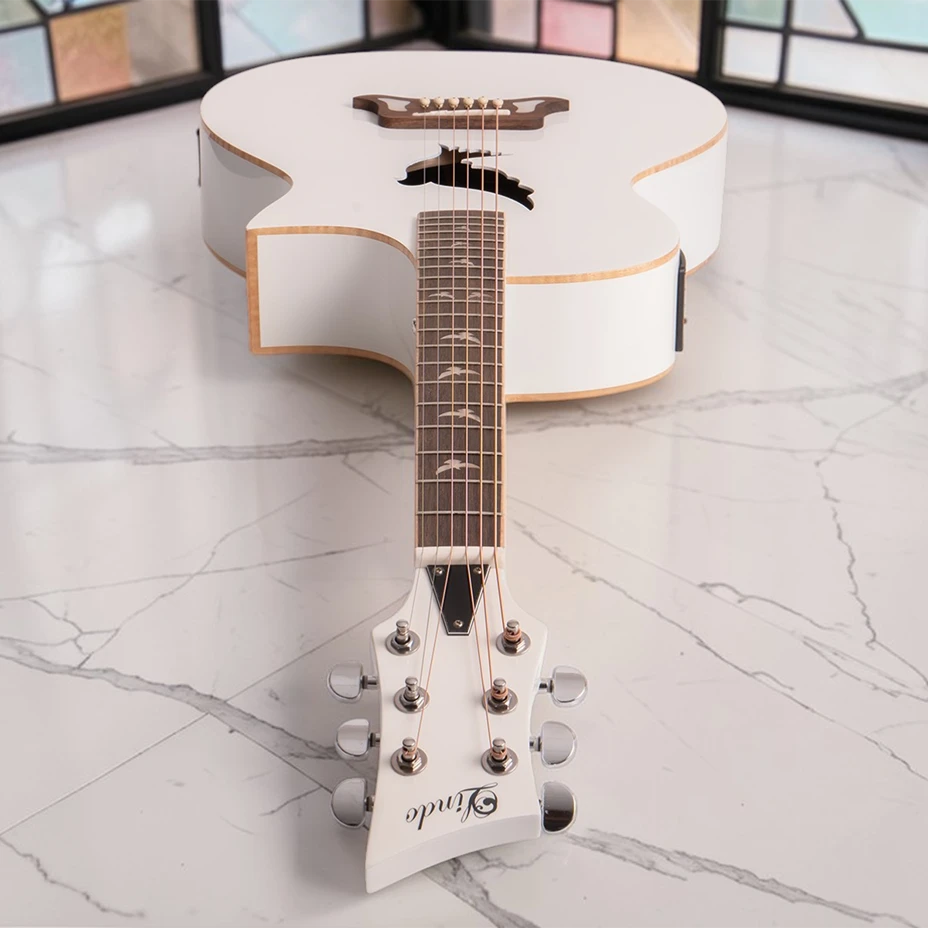 W40 Lindo B-STOCK White Dove V3 Electro Acoustic Guitar (Minor Cosmetic Imperfections)