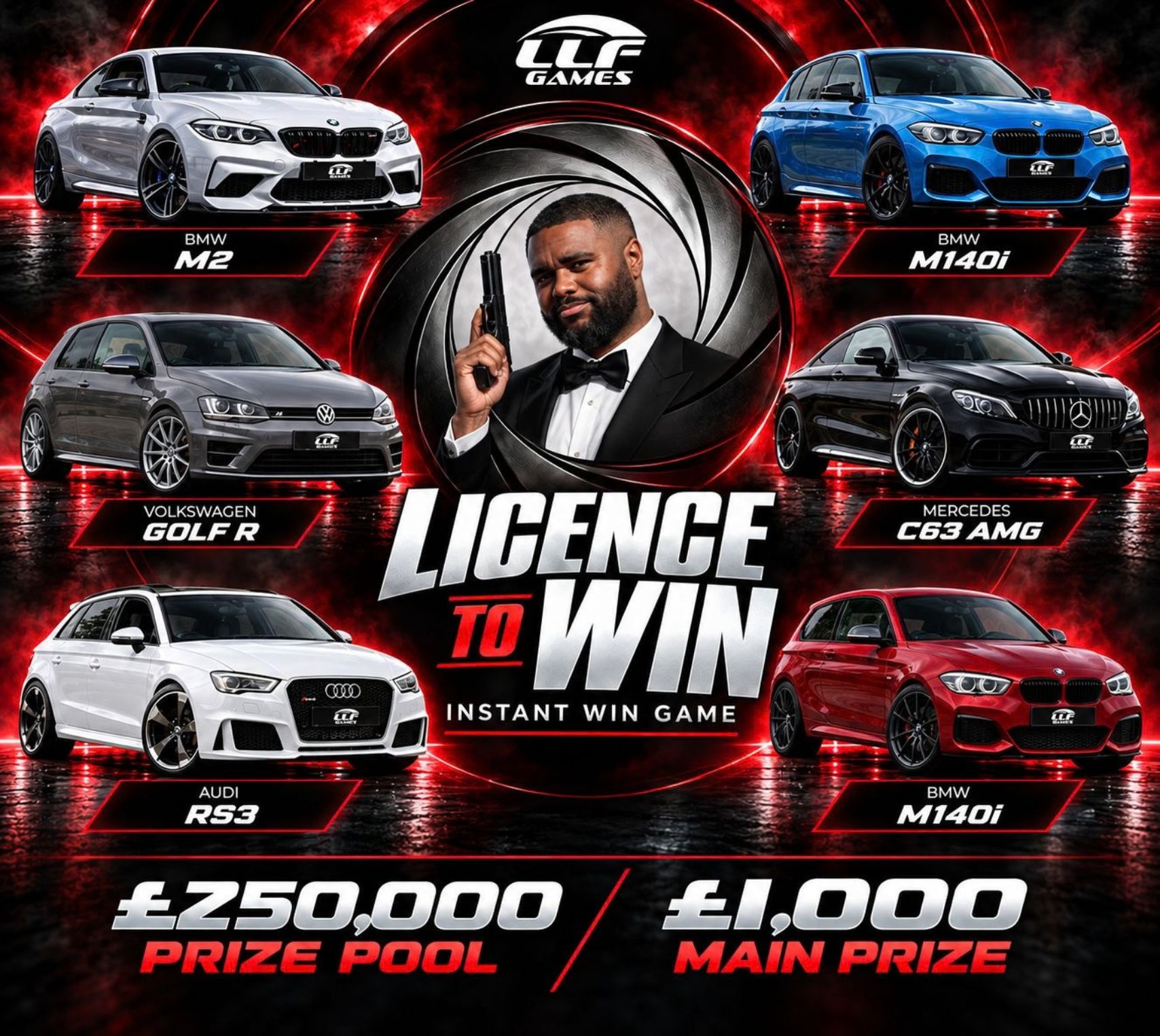 License To Win – 1 in 5 Odds! £250,000+ in Prizes!