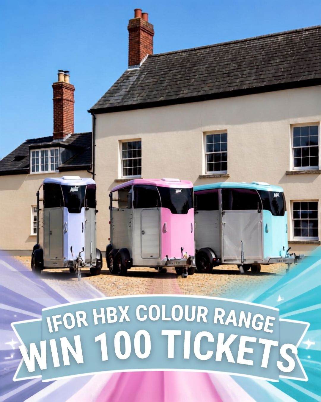 Special 99p Draw to Win A Huge 100 Tickets into Our Ifor Williams HBX Colour Burst Trailer for Just 99p