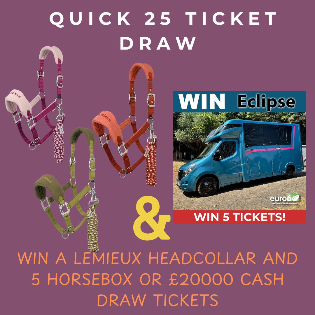 Special Quick Draw to Win a LeMieux Vogue Headcollar and 5 Horsebox/Cash Draw Tickets