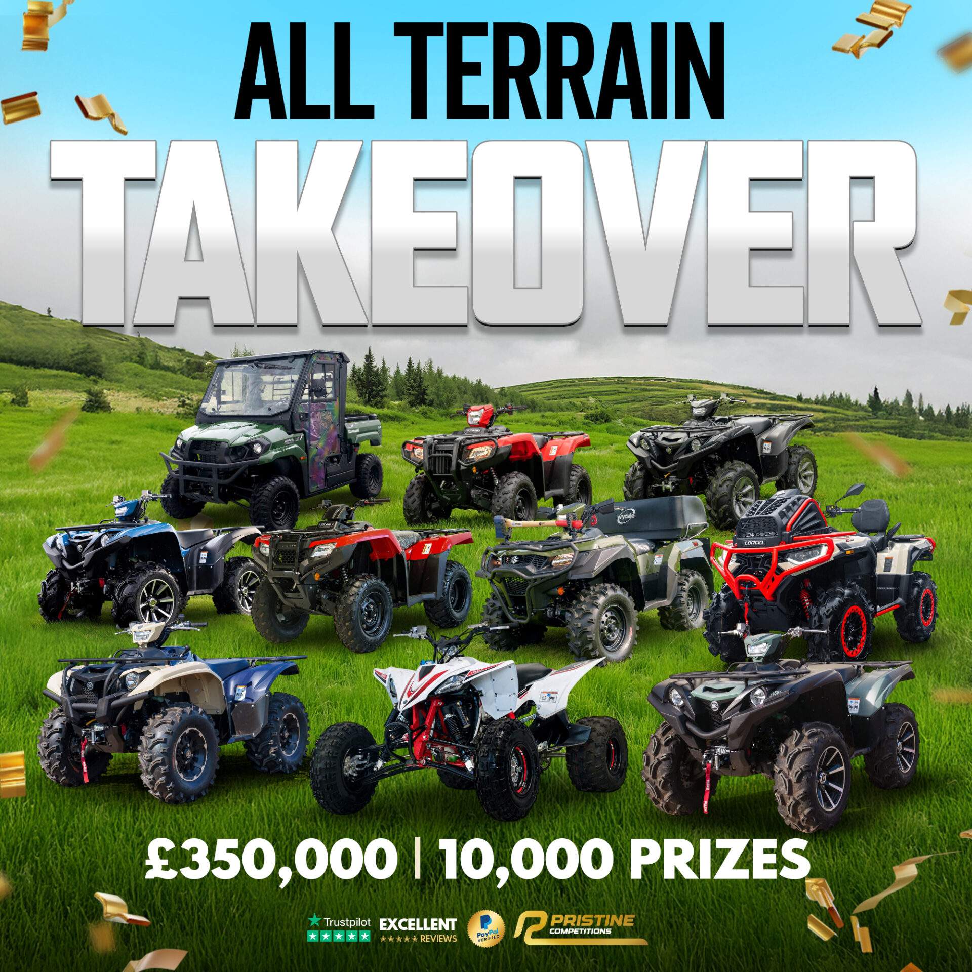 All Terrain Takeover Instant Wins – 10,000 Prizes – £350,000 Prize Fund