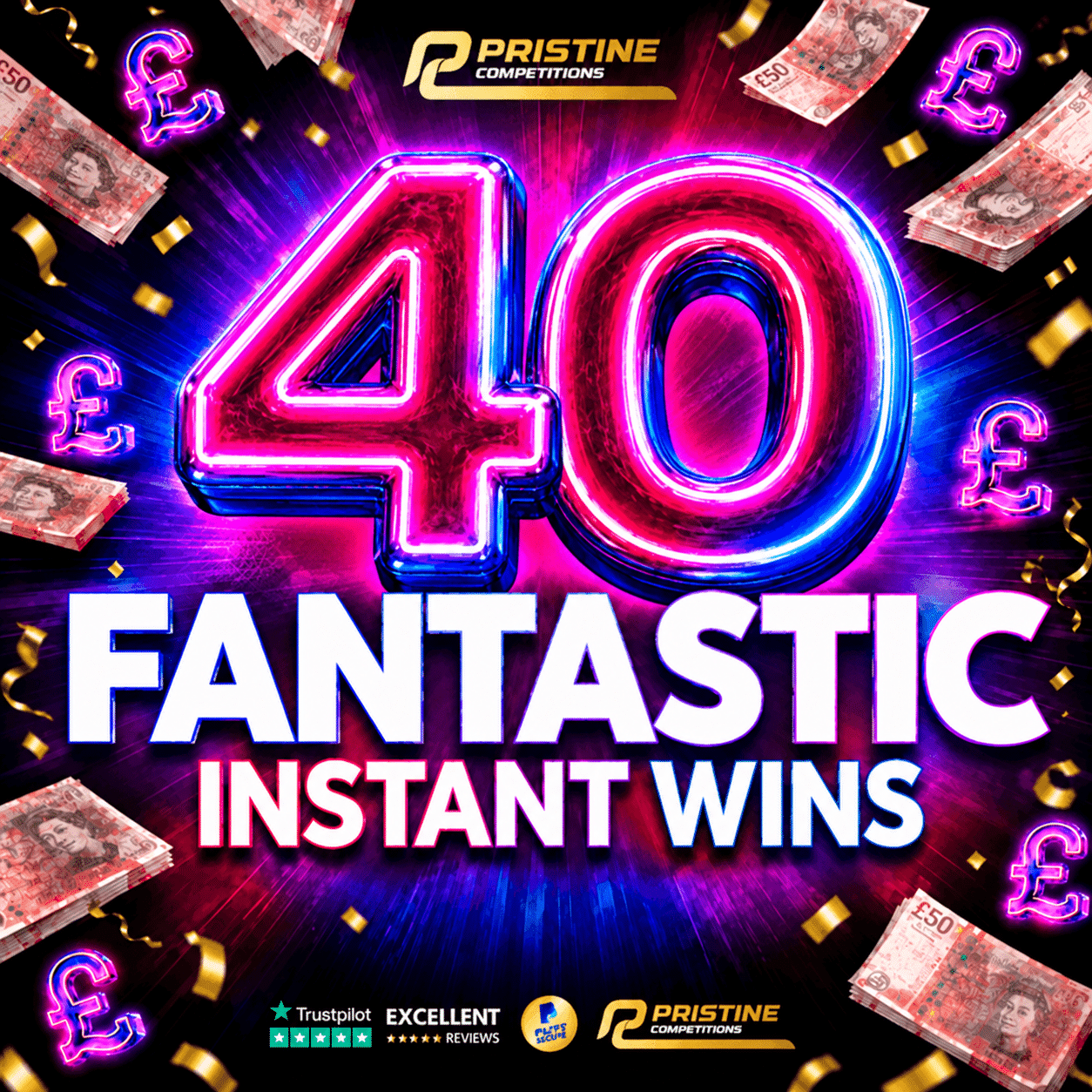 Fantastic Forties Instant Wins – 1,000 Cash & Credit Prizes