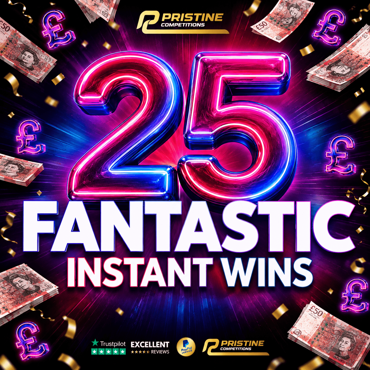 Fantastic Twenty Fives – 1,000 Cash & Credit Prizes