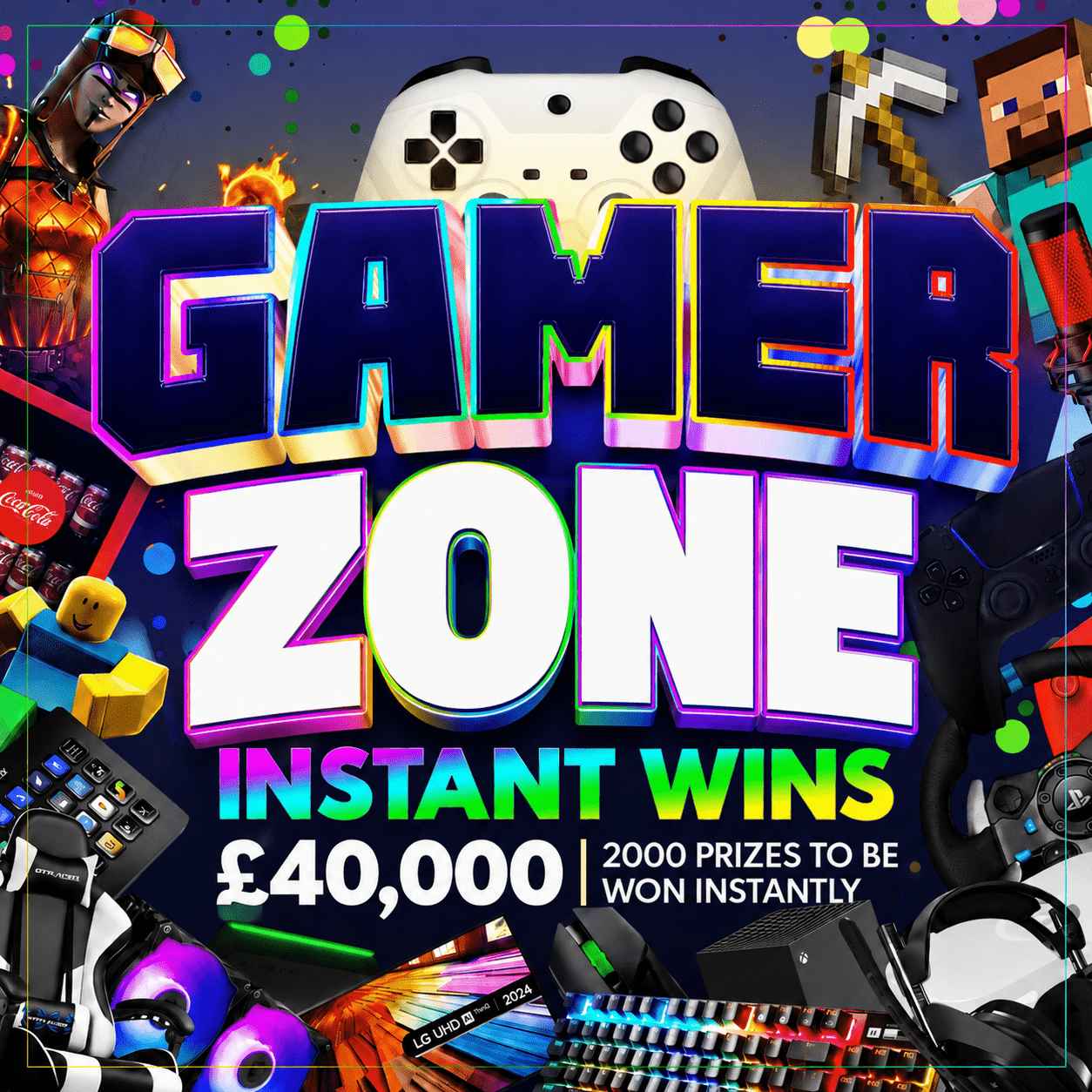 Gamer Zone Instant Wins – 2,000 Prizes – £40,000 Prize Fund