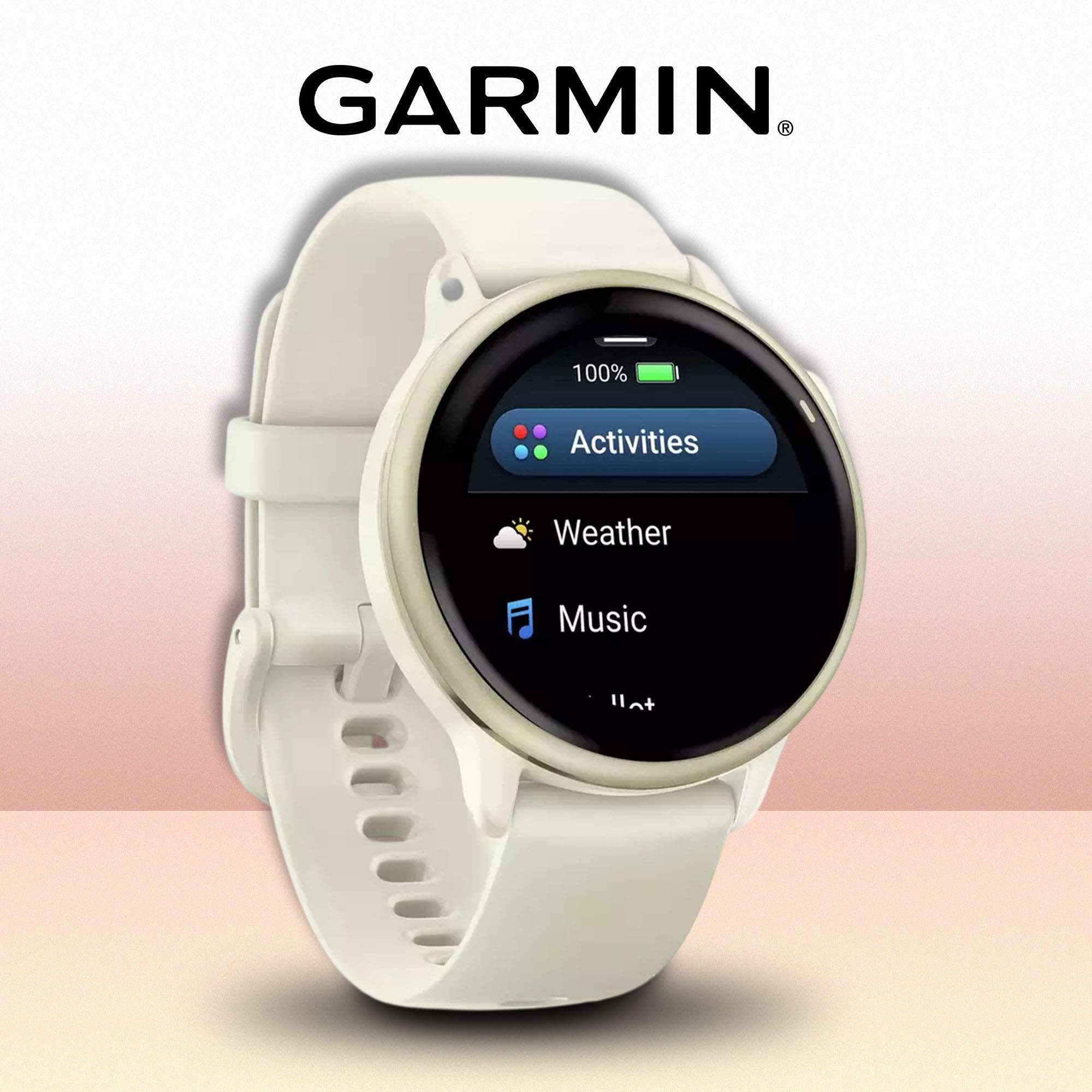 Garmin Vivoactive 6 GPS 42mm Smart Watch – Bone & Lunar Gold #2
