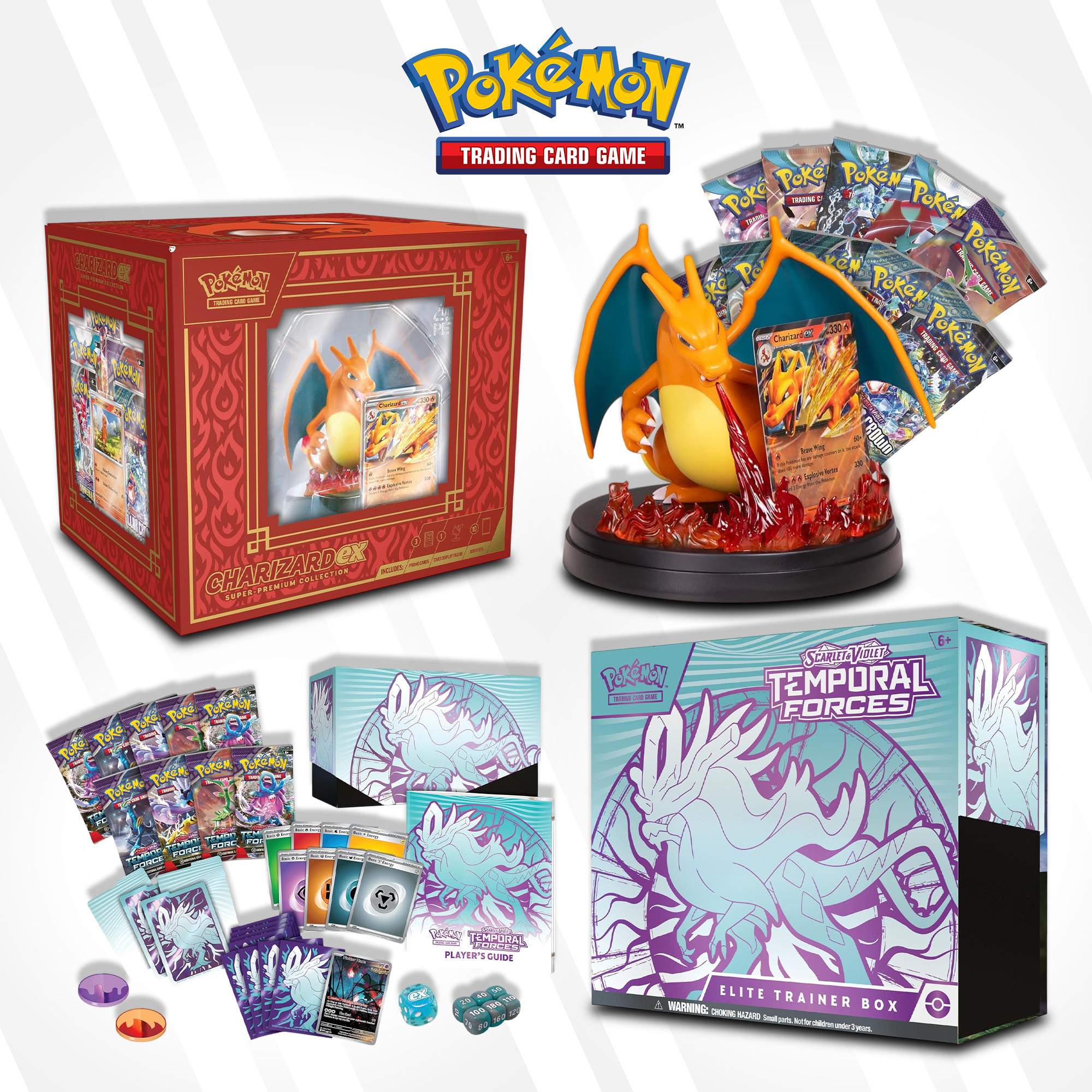 Pokémon TCG: Scarlet & Violet—Temporal Forces Elite Trainer Box & Pokémon TCG: Charizard ex Super-Premium Collection