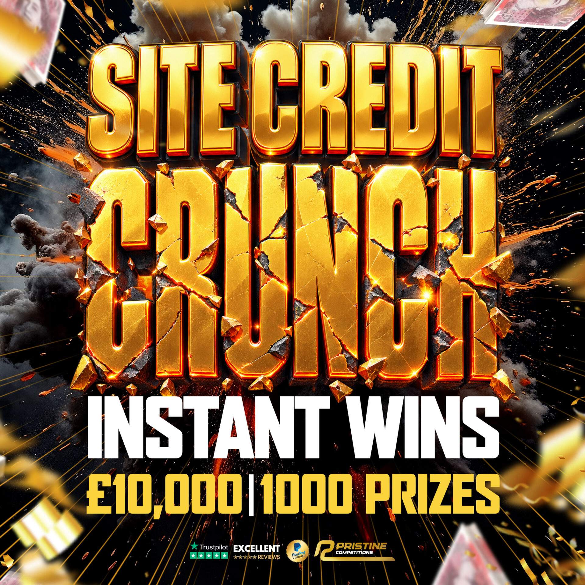 Pristines Site Credit Crunch Instant Win – 1,000 Prizes – £10,000 Prize Fund