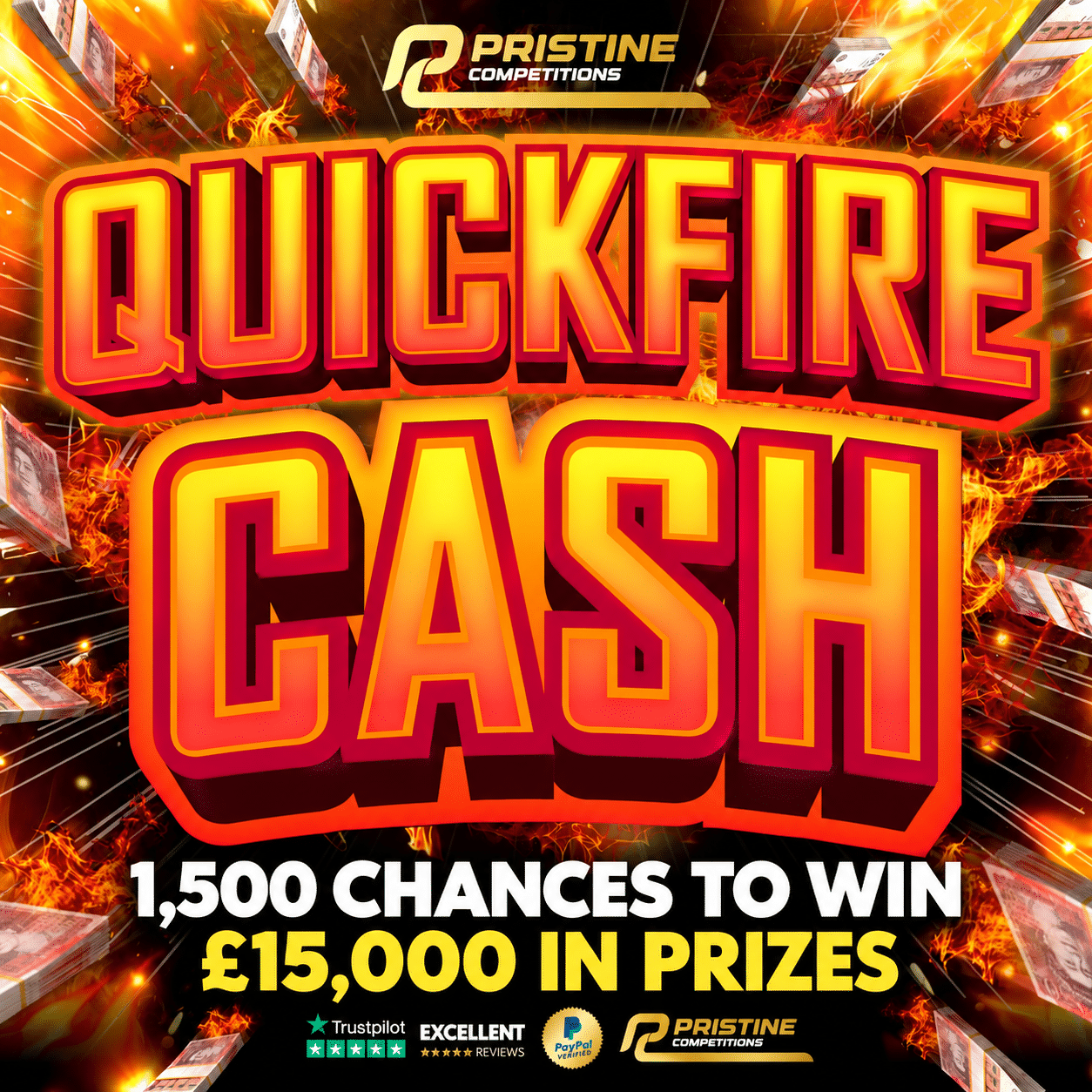 Quickfire 20p Cash Instant Wins – 1,500 Prizes