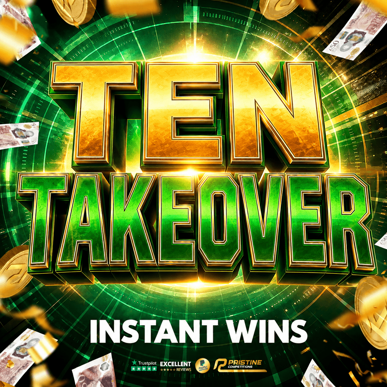Ten Takeover Instant Wins – 1,500 Prizes