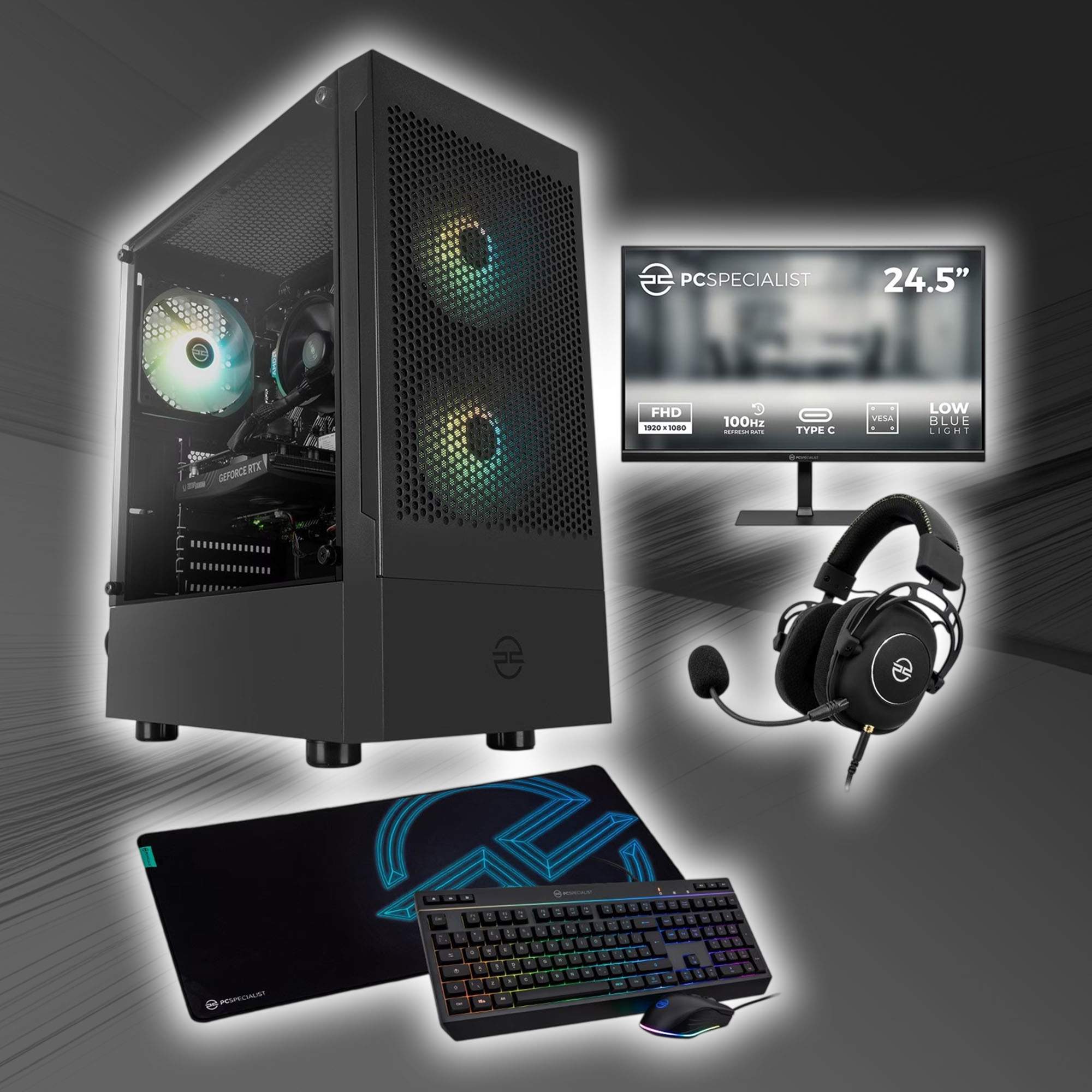 Wraith 142 Bundle Gaming PC – Ryzen 5 5500 RTX 3050 16GB RAM 512GB SSD – Full Setup