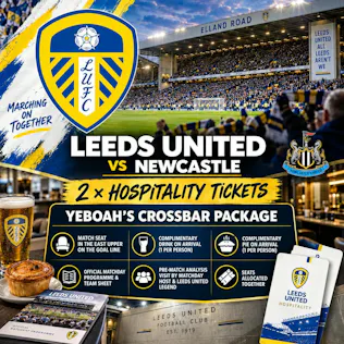 2 X LEEDS UNITED VS NEWCASTLE YEBOAHS CROSSBAR HOSPITALITY TICKETS #1
