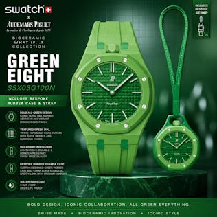 BRAND NEW SWATCH X AP ROYAL POP GREEN EIGHT + STRAP