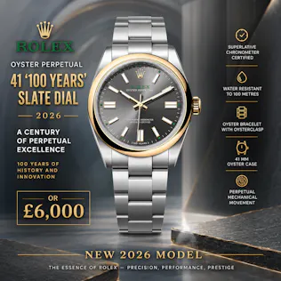 NEW 2026 ROLEX OYSTER PERPETUAL 41 ‘100 YEARS’ SLATE DIAL OR £6,000