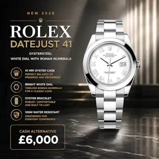 NEW 2026 ROLEX DATEJUST 41 OYSTER ROMAN NUMERAL WHITE DIAL OR £6,000