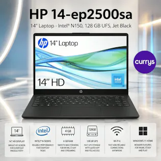 HP 14-EP2500SA 14" LAPTOP - INTEL® N150, 128 GB UFS, JET BLACK #5