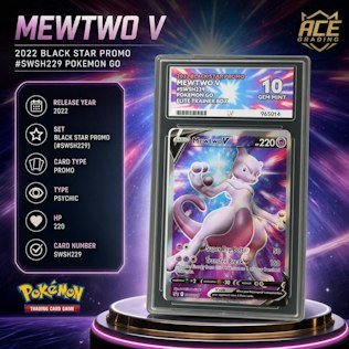 ACE 10 2022 BLACK STAR PROMO MEWTWO V #SWSH229 POKEMON GO #1