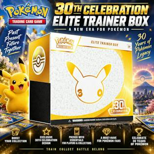 CLONE - BRAND NEW RELEASE POKÉMON TCG: 30TH CELEBRATION ELITE TRAINER BOX #3