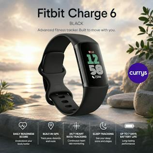 FITBIT CHARGE 6 FITNESS TRACKER - OBSIDIAN/BLACK, SILICONE STRAP, UNIVERSAL - PARENT DAY 1 REBORN #19