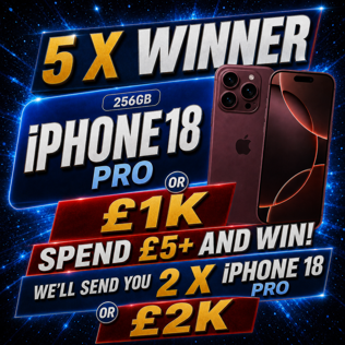FREE Entry - 5 x iPhone 18 Pro - 4-5 Oct