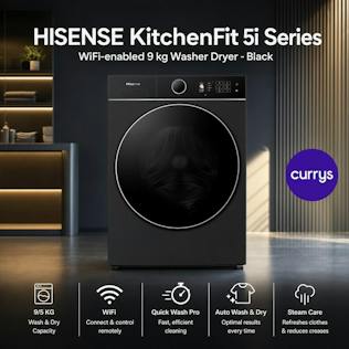 HISENSE KitchenFit 5i Series WiFi-enabled 9 kg Washer Dryer - Black #1 #1