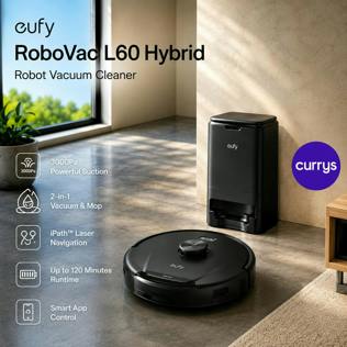 EUFY ROBOVAC L60 HYBRID ROBOT VACUUM CLEANER - BLACK - PARENT DAY 1 REREBORN #20