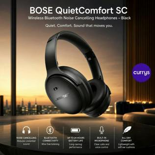 BOSE QUIETCOMFORT SC WIRELESS BLUETOOTH NOISE-CANCELLING HEADPHONES - BLACK - PARENT DAY 1 REBORN #20