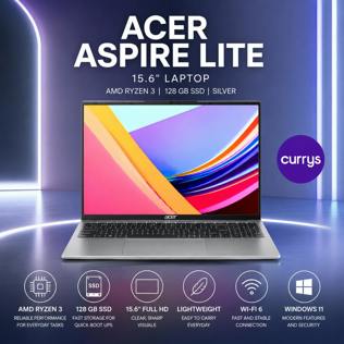 ACER ASPIRE LITE 15.6" LAPTOP - AMD RYZEN 3, 128 GB SSD, SILVER PRODUCT CODE: N607457W | NX.DSGEK.001 #12