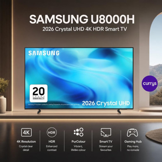 SAMSUNG U8000H 65" Crystal UHD 4K HDR Smart TV 2026 #1 #2